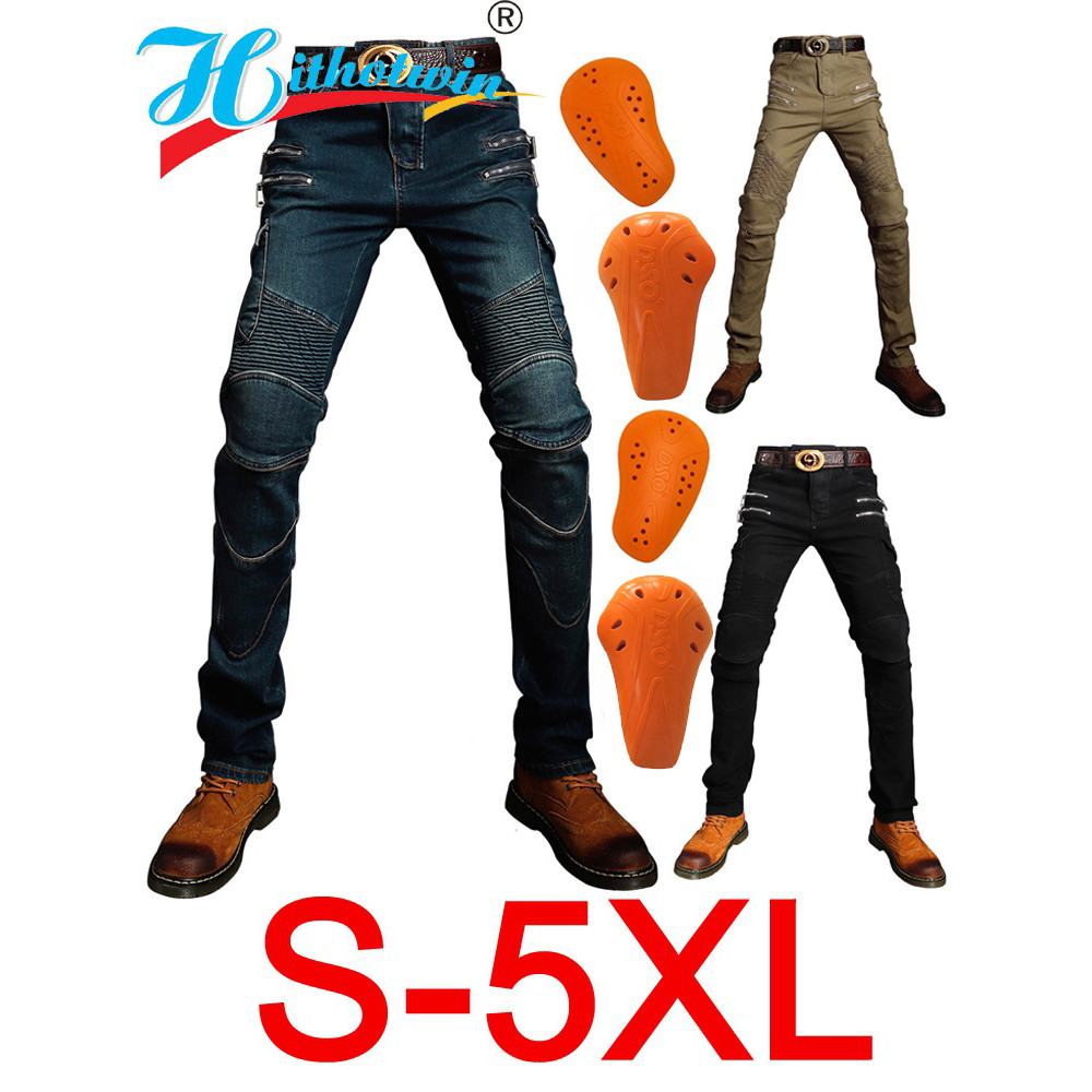 Calças de ciclismo da motocicleta roupas masculinas casuais corrida calças resistentes ao choque verão motocicleta Denim