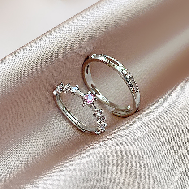 Diamante simples anel simples anel feminino temperamento estilo legal luz luxo índice dedo anel único moda High-End anel