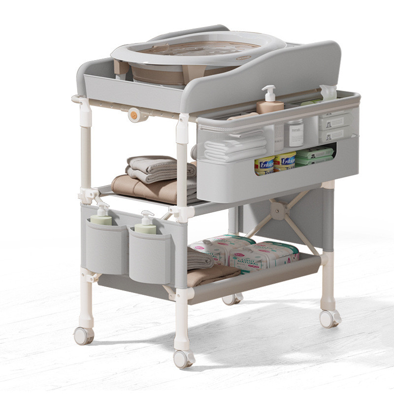 Mesa de fraldas mesa de cuidados com o bebê multifuncional dobrável banho cama do bebê mudança fralda mesa toque