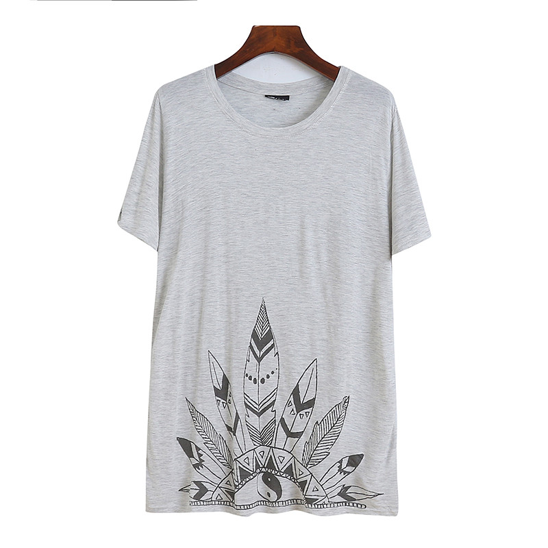 Comércio exterior verão impresso camiseta de manga curta feminina versão coreana dos desenhos animados de comprimento mé