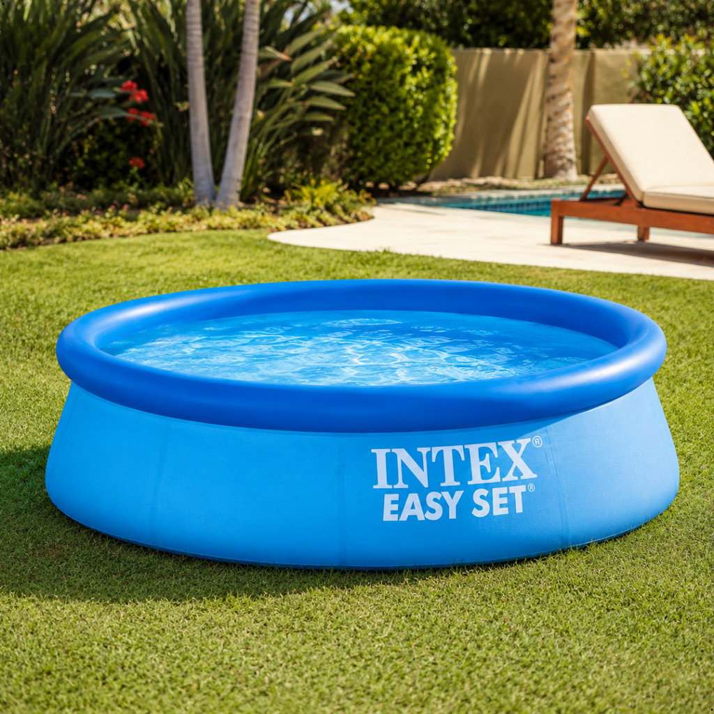 Piscina Inflável Intex 1.942L – Redonda Easy Set 2,44m x 61cm, Ideal para Lazer