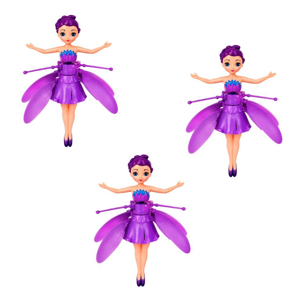 Kit 3 Boneca Fada Voadora Infantil Com Asas E Movimento