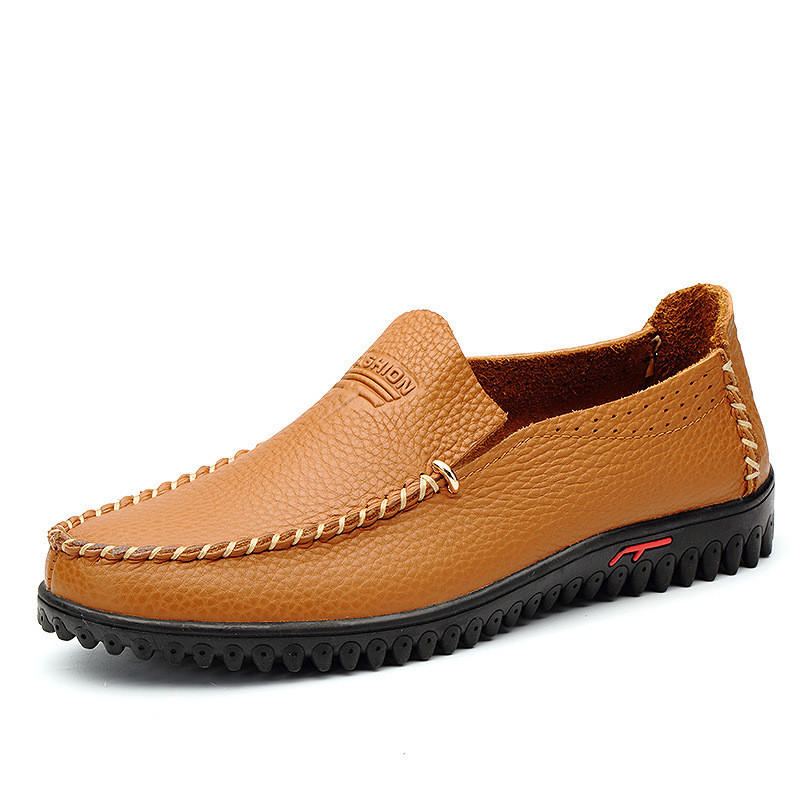 Primavera couro novo estilo sapatos masculinos de ervilhas de um Pedal sapatos 2019 sapatos de couro masculinos sapatos
