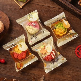 Novo estilo 2026 saco de embalagem Mooncake com suporte inferior estilo cantonês fluxo coração neve pele gema de ovo cro