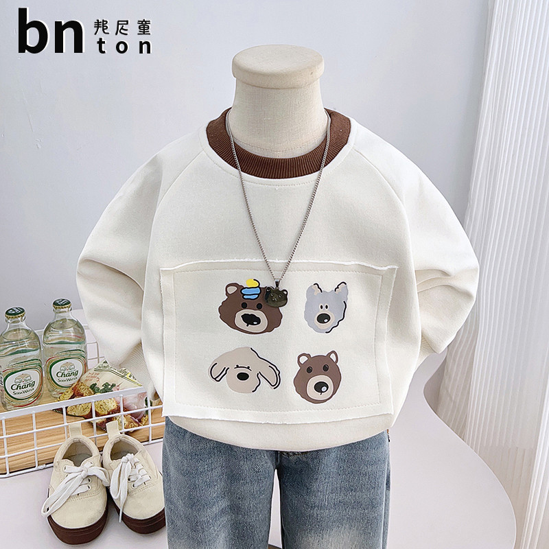 Meninos moletom 2026 primavera outono roupas meninos moda manga comprida camiseta crianças bebê primavera estilo coreano