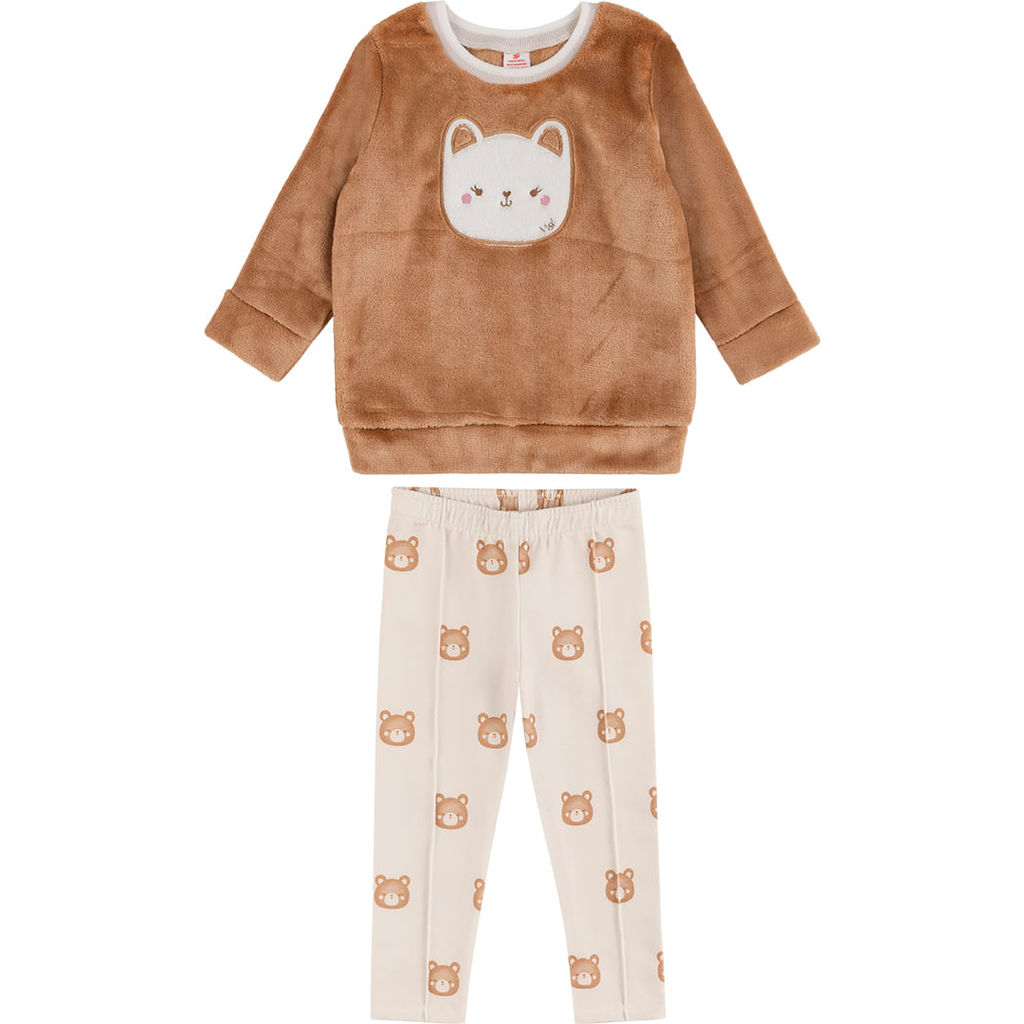 Conjunto Longo Cats Pelúciado Infantil Menina Marisol — imagem 2 de 2