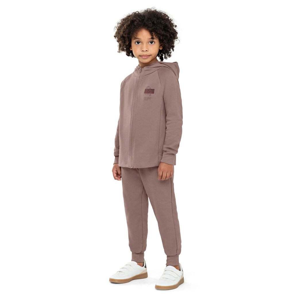 Conjunto Infantil Menino Gola Alta Capuz Colorittá Marrom