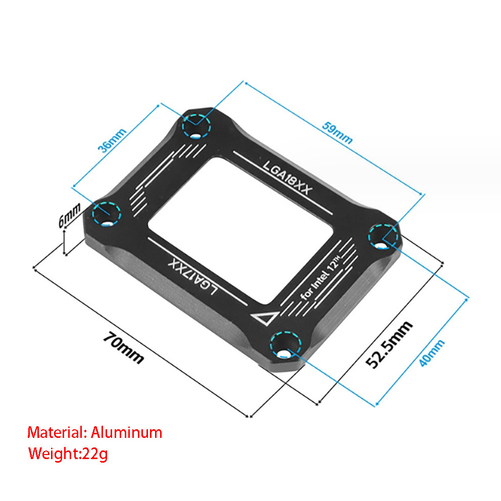 Liga de alumínio 12a geração cpu Anti-pressão dobra quadro protetor LGA-1700/LGA-1800 série placa-mãe cpu assento fixo
