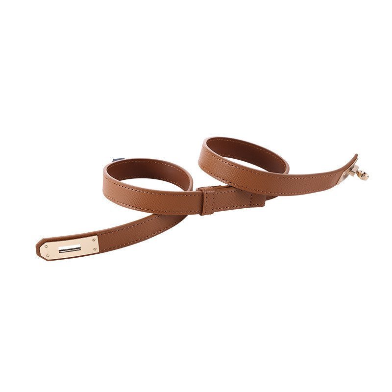 Cinto Versátil Feminino ZJ6L, Couro Genuíno Dupla Face, Fivela Ajustável, Cinto de Couro Original para Saias, Cinto para