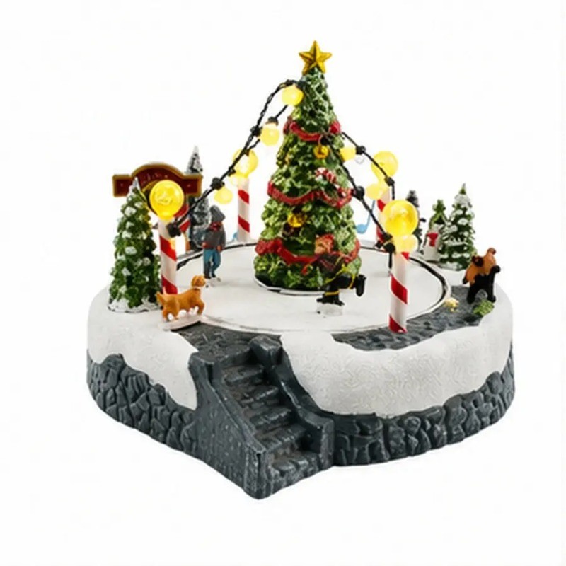Árvore Encantada de Natal Giratória com Música e Iluminação LED – OIH-9330