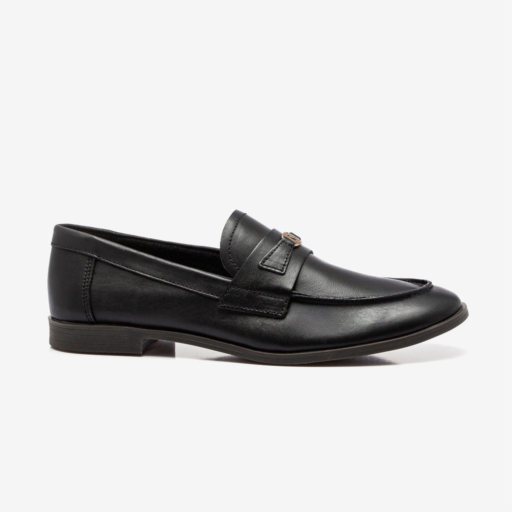 Mocassim Feminino Thaila Couro Preto