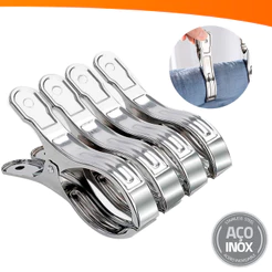 kit 20 Unidades Pregador de roupa metal inox/ rampo metal para pendura multiuso