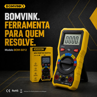 Multímetro Capacímetro Digital 20mF Profissional Bip e Luz BomVink
