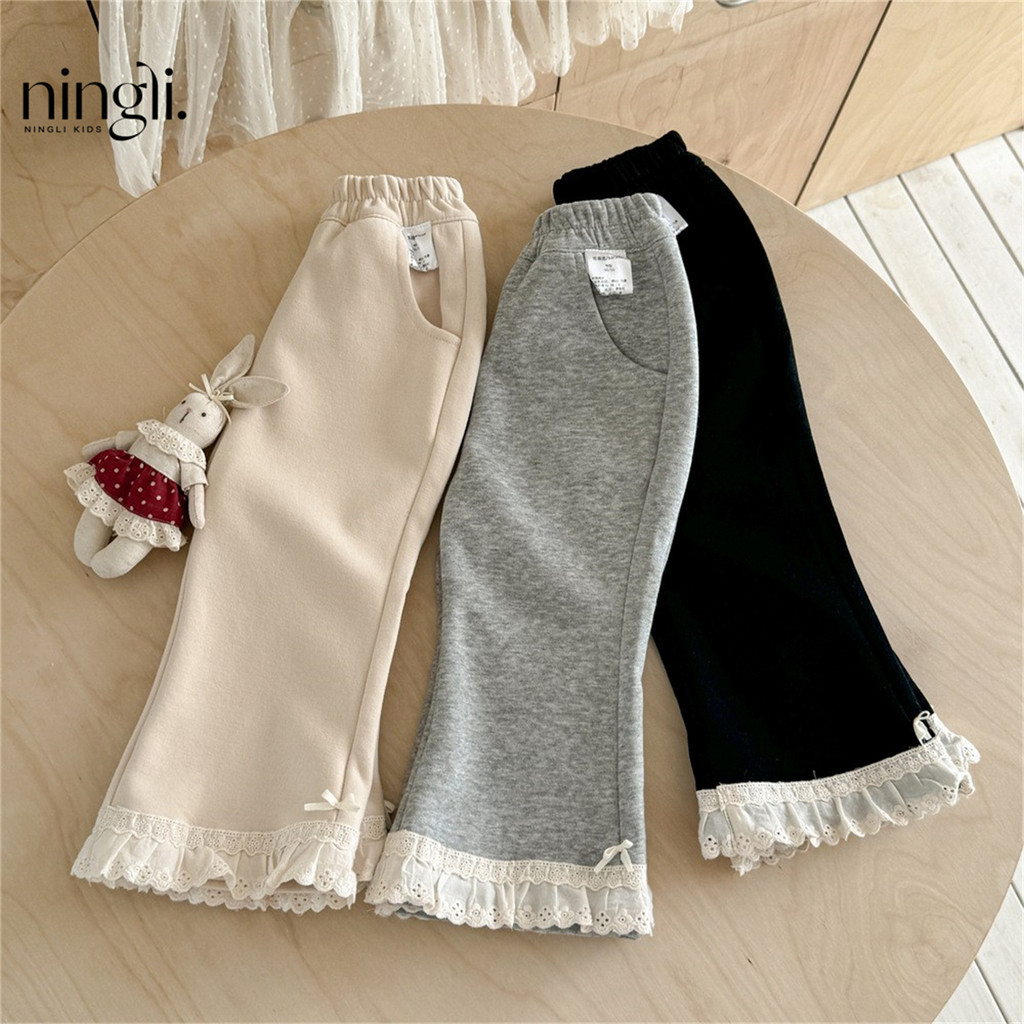 Meninas calças de moda outono novo estilo moda bebê calças casuais roupas infantis calças largas primavera outono e