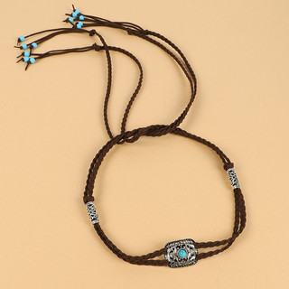 Estilo étnico mongol tibetano corda de cabelo cocar estilo tibetano estilo exótico masculino feminino faixa de cabelo or