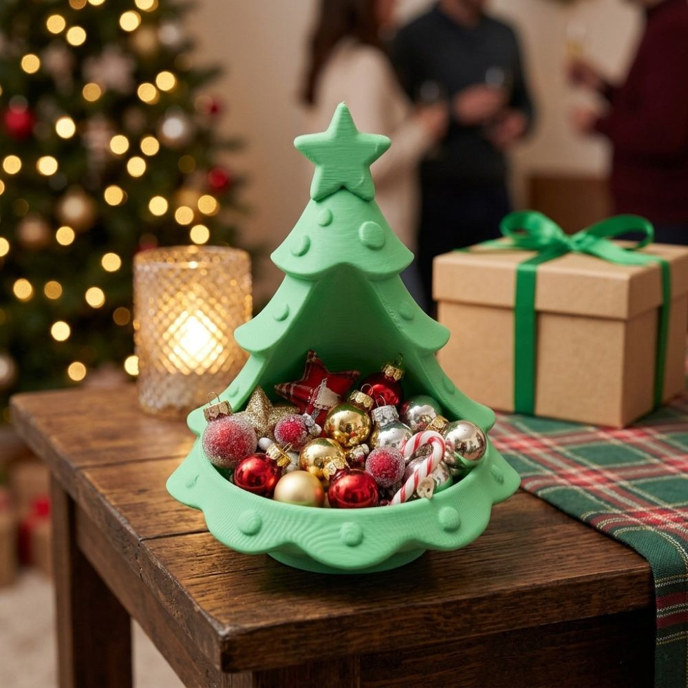 Bandeja De Armazenamento De Árvore De Natal , Suporte De Vela Pequena De Plástico Impresso Em 3D , Destaque Superior De