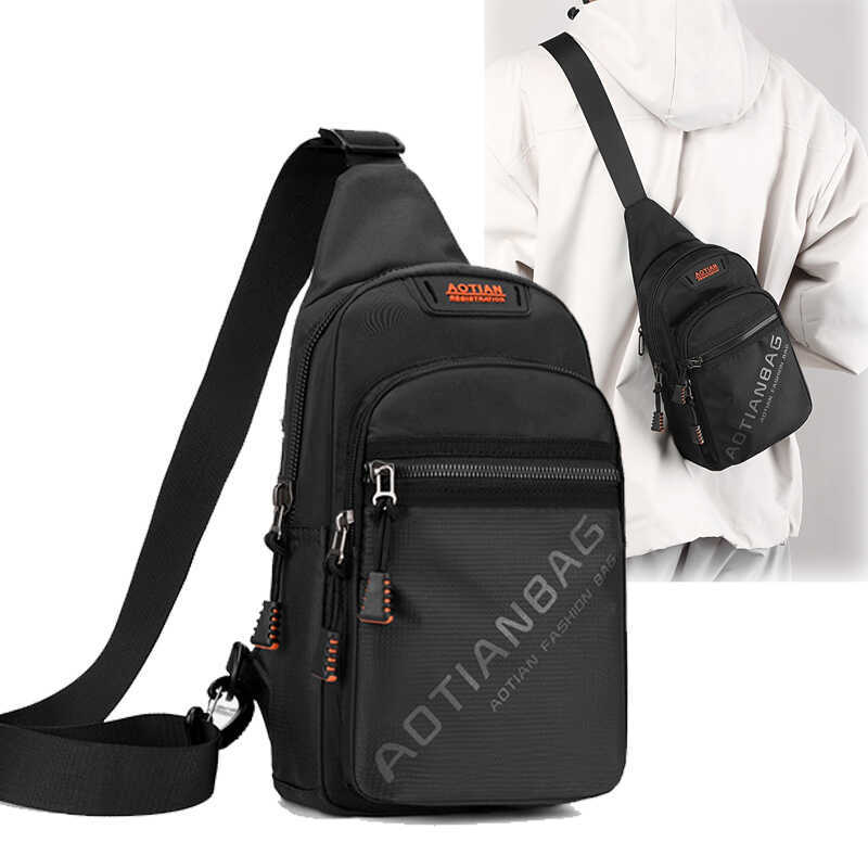 Bolsa de peito masculina bolsa mensageiro bolsa de ombro lazer esportes pequena mochila Oxford pano saco de peito mascul