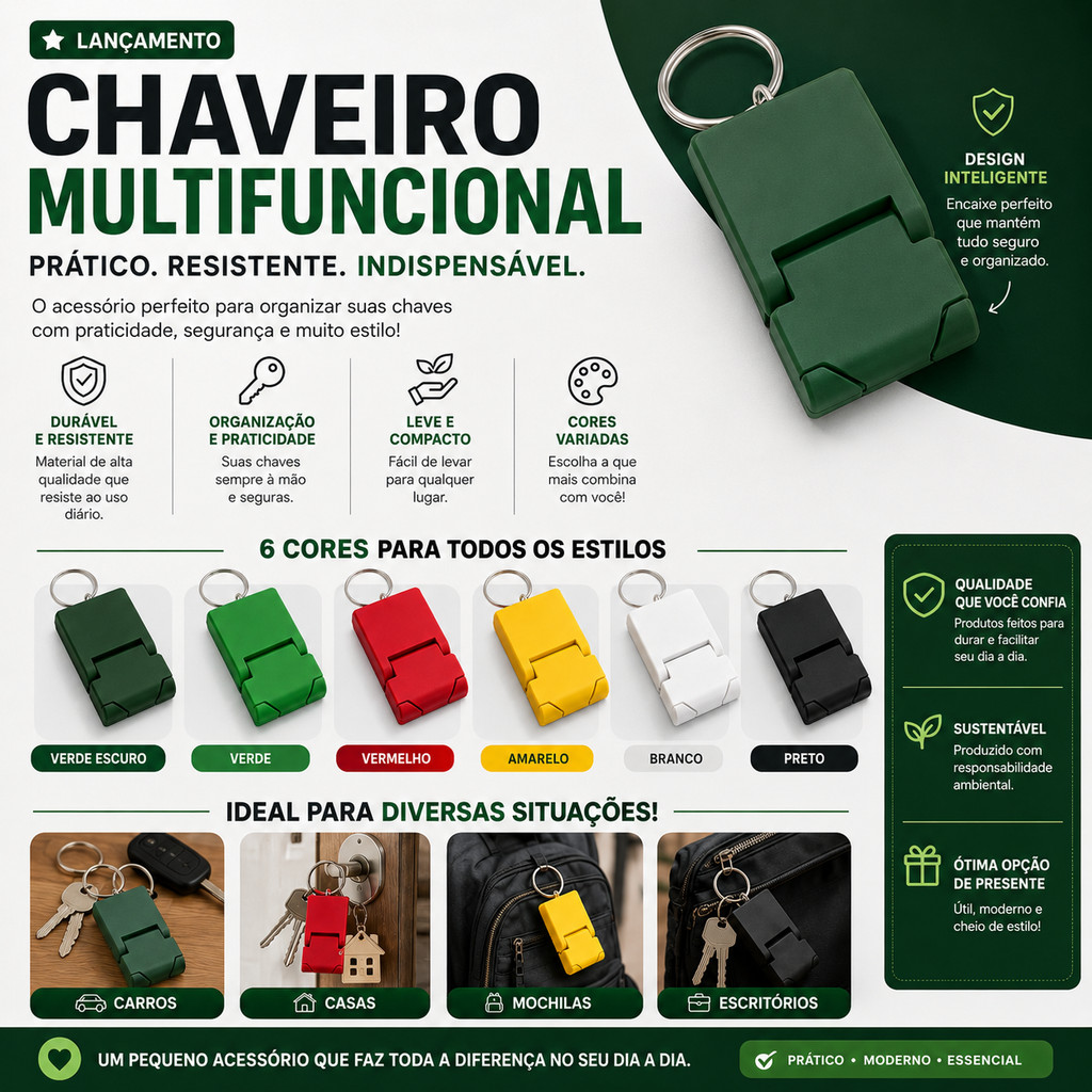 Chaveiro Suporte Para Celular Dobrável Portátil Universal Mesa Compacto Leve Resistente Várias Cores