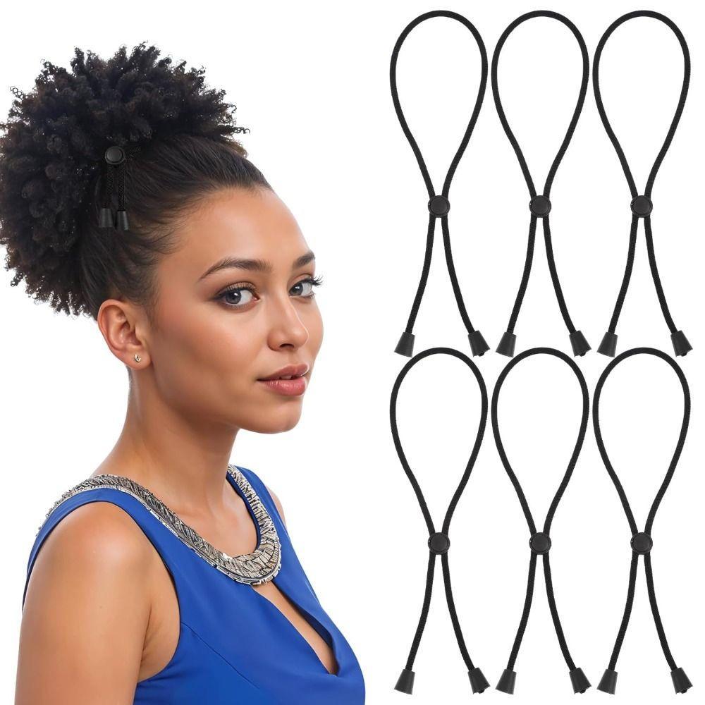 Faixa De Cabelo MIBEAUTY , Corda Preta Ajustável , Laços Afro Puff Rabo De Cavalo