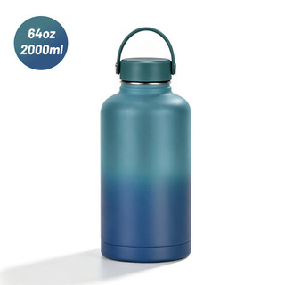 2000mL/64oz Garrafa De Água De Grande Capacidade 304 Chaleira Térmica De Aço Inoxidável Nome Personalizado