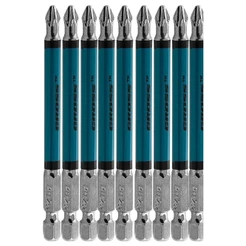 Jogo de bits phillips ph2 x 90 mm encaixe 1/4" com 10 peças - 1126356 Gross