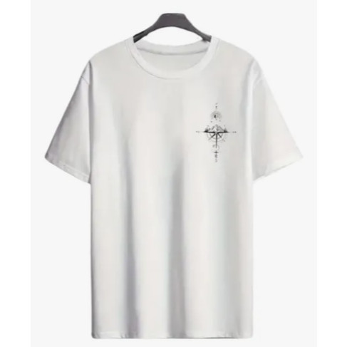 [Premium Algodão Puro]TAC Camiseta Oversized Bussola Estilosa Confortável Caimento no Ombro Streetwear