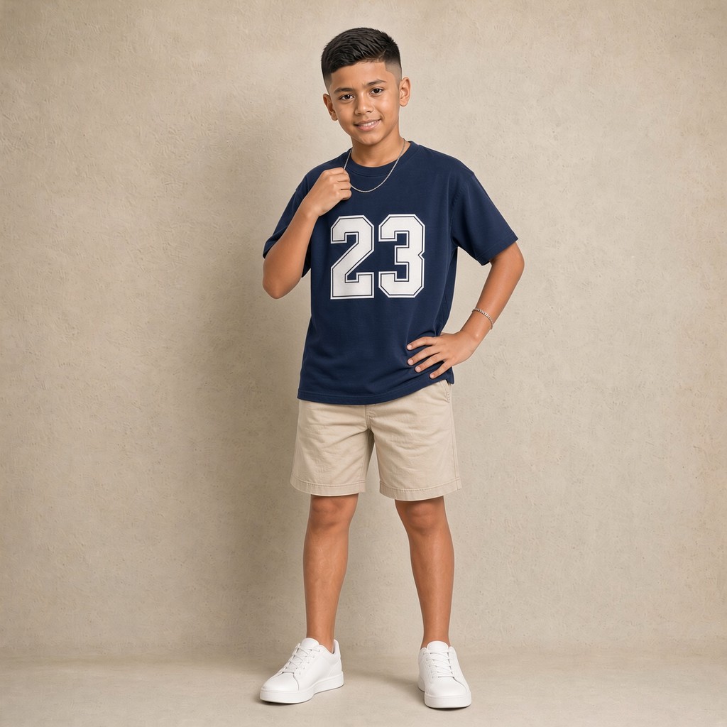 Camiseta Infantil e Juvenil Estampada 23 Branco 100% Algodão Premium Criança Personalizada Unissex Blusa Camisa Jovem