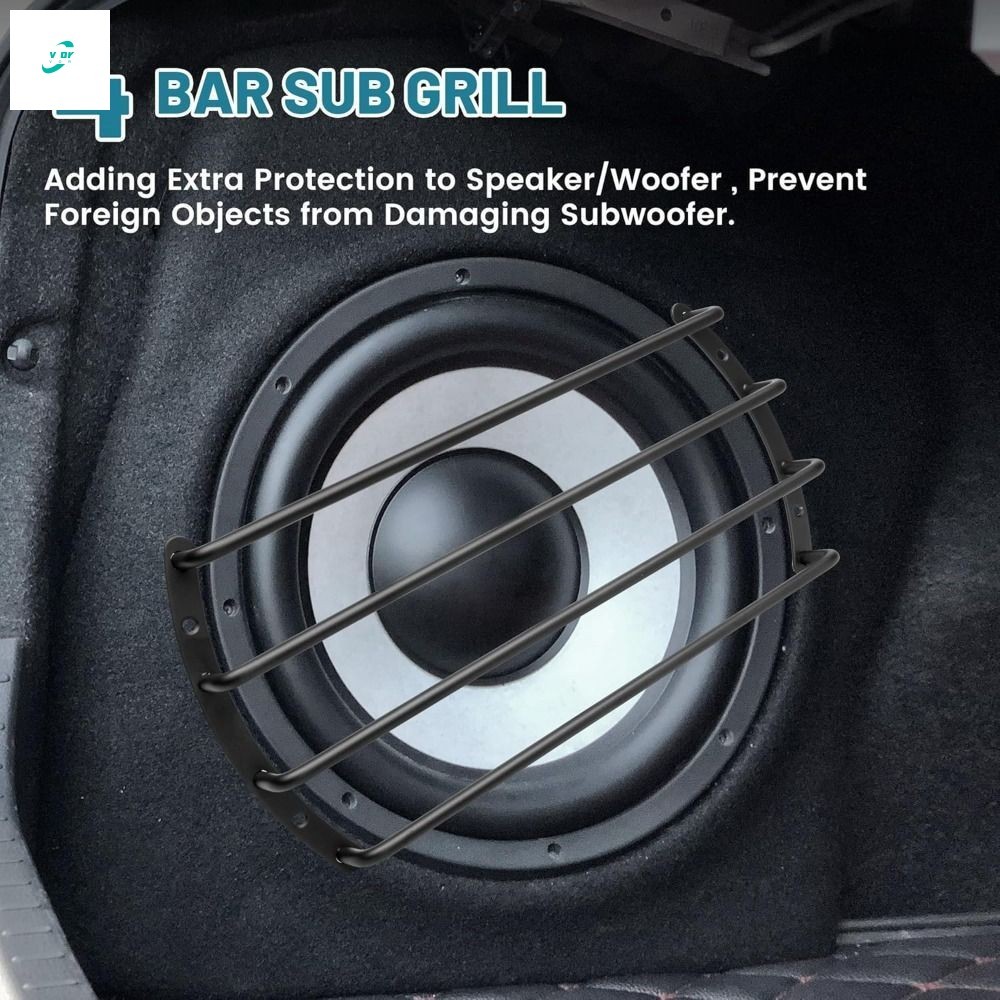 Grade De Subwoofer De Metal De 4 Barras-Capa À Prova De Ferrugem De Fácil Instalação Para Alto-Falantes De Carro De 8/10