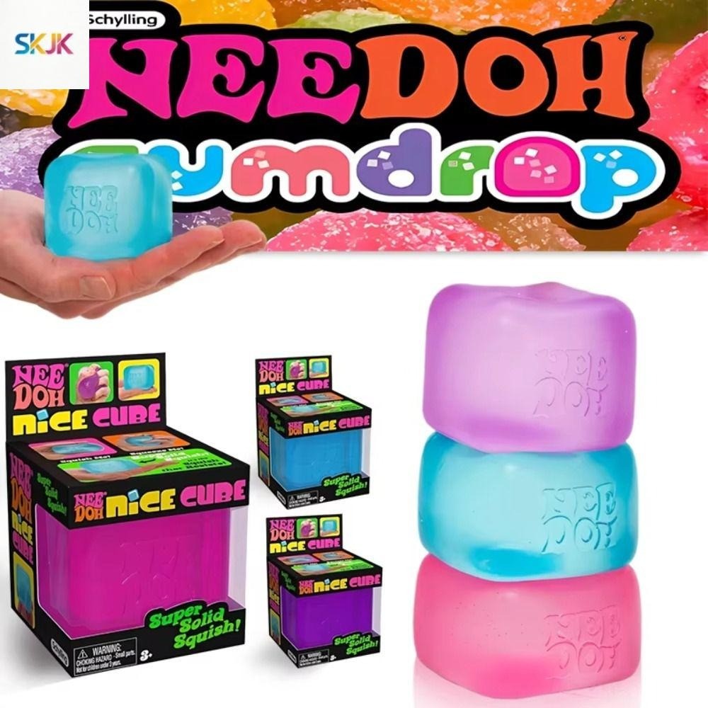 NeeDoh Nice Cube Schylling Maltose Ice : Brinquedo Sensorial Estilo Espremer Para Alívio Do Estresse E Compressão