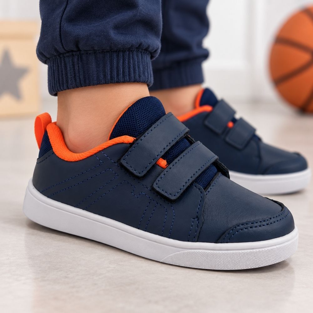 Tênis Infantil Menino Calce Fácil Dia A Dia Escolar Velcro Criança Brincadeira Promoção