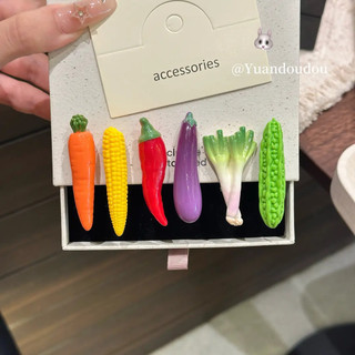 Bonito divertido estilo vegetal grampo de cabelo engraçado menina cabelo quebrado Duckbill clipe dos desenhos animados c