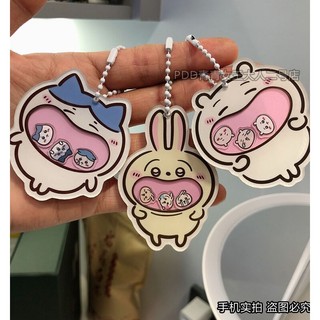 Desenhos animados chiikawa chiikawa chiikawa agitando pingente estudante mochila chaveiro acrílico pendurado corrente Uz