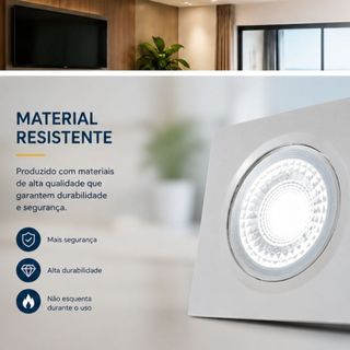 Spot LED Embutir Quadrado 12W Branco Direcionável Moderno Bivolt