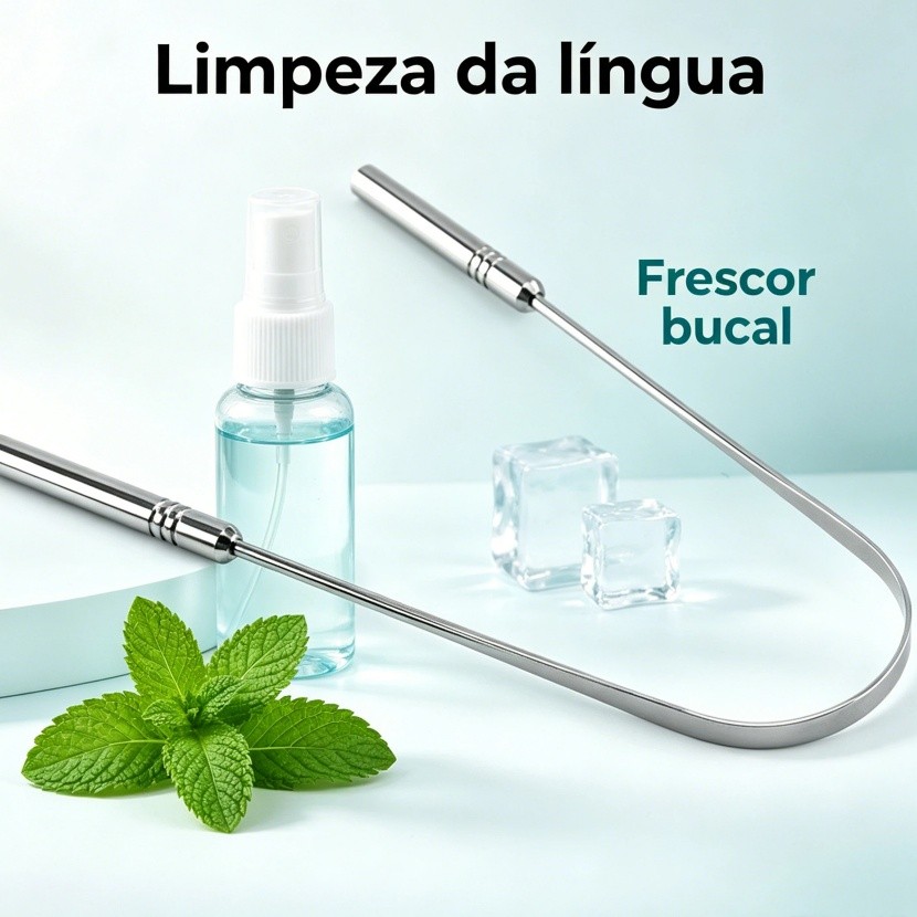 1 Conjuntos Raspador Limpador De Língua Prático Para Higiene Bucal Eficiente