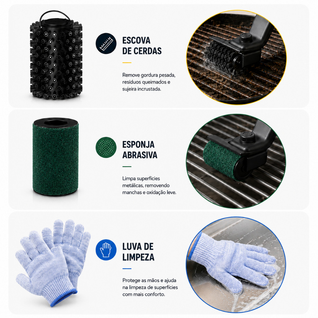 Escova Elétrica Limpeza Churrasqueira 360°Grelha Recarregável Com Kit De Acessórios Usb Eps-3071 — imagem 2 de 2