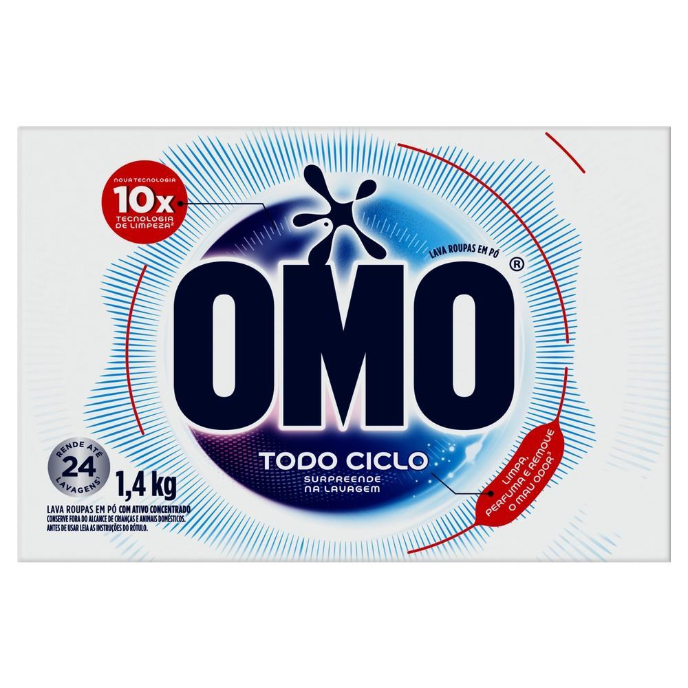 Lava Roupas em Po Omo Todo Ciclo 1,4kg