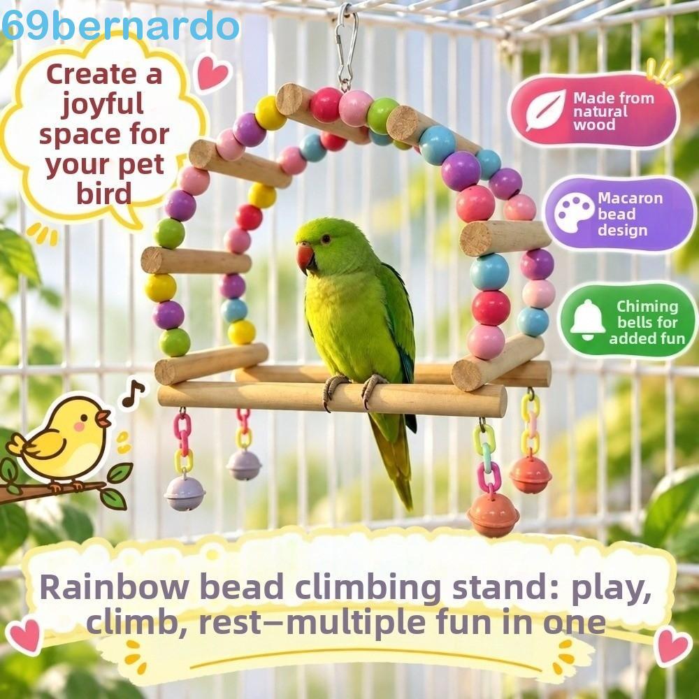 Balanço De Gaiola De Pássaro BERNARDO , Brinquedos De Papagaio De Contas Coloridas , Brinquedo De Mastigação De Animal D