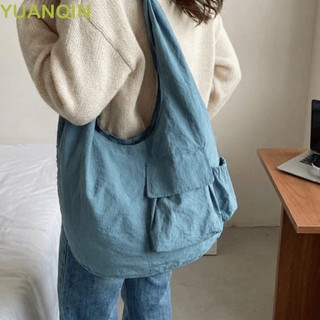 Bolsa De Ombro De Nylon YUANQINZT , Bolsas Versáteis E Enrugadas De Grande Capacidade , Sacola Clássica De Formato Quadr
