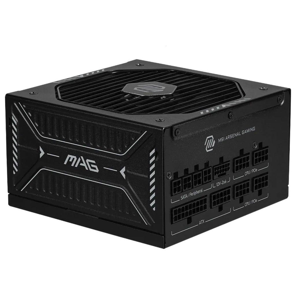 Fonte MSI MAG A850GLS PCIE5, 850W, 80 Plus Gold, Cybenetics Platinum, ATX 3.1, PFC Ativo, Full Modular, Preto MAGA850GLS (Terabyte Oficial)
