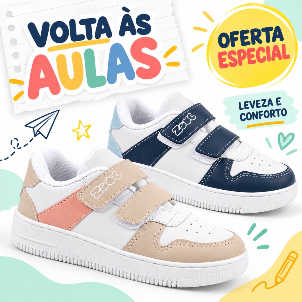 Tenis Infantil menino Velcro Casual Moderno para Qualquer Ocasiao e Confortavel e Muito Resistente para brincar