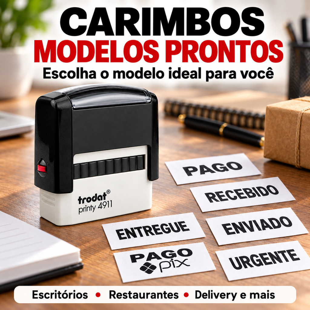 CARIMBO PRONTO l MODELOS: PAGO l RECEBIDO l AUTORIZADO l ENTREGUE l URGENTE l BEBIDA l PIX l REFRI - OUTROS ENVIO RÁPIDO