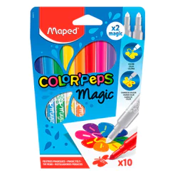 Caneta hidrográfica Color'Peps Magic com 8 cores e 2 mágicas 844612 Maped