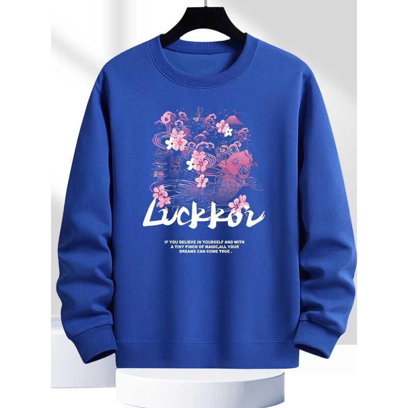 Pesado 350g puro algodão solto manga comprida camiseta masculina primavera outono roupas superiores moletom camisa de fu