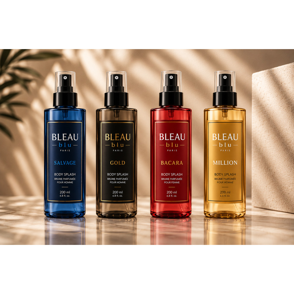 Kit 4 Body Splash Masculino 200ml Perfume Importado Masculino Alta Fixação Longa Duração Deo Colônia BleauBlu