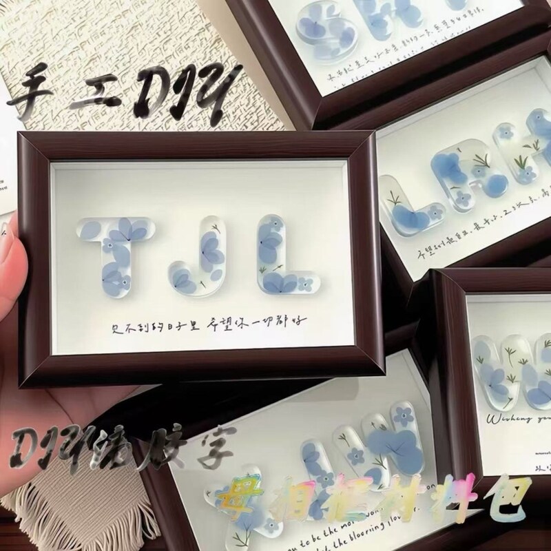 Letras artesanais criativas diy moldura de foto pacote de Material Tanabata confissão enviar amigos namoradas presentes 