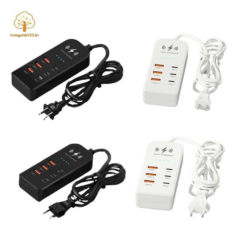 TREEG Extensor De Tomada De Parede Universal 3USB 3tipo C Carregador Ue Eua Adaptador Cabo De Extensão Para Quarto Sala