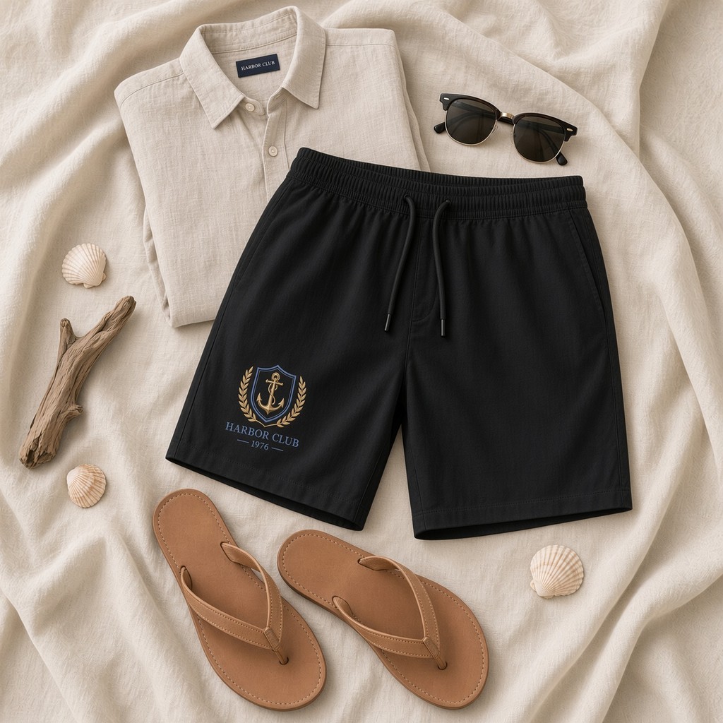 Short Moda Praia Masculino Bermuda Verão Tec Tell HarBor Club Academia Treino Corrida Musculacao Fit