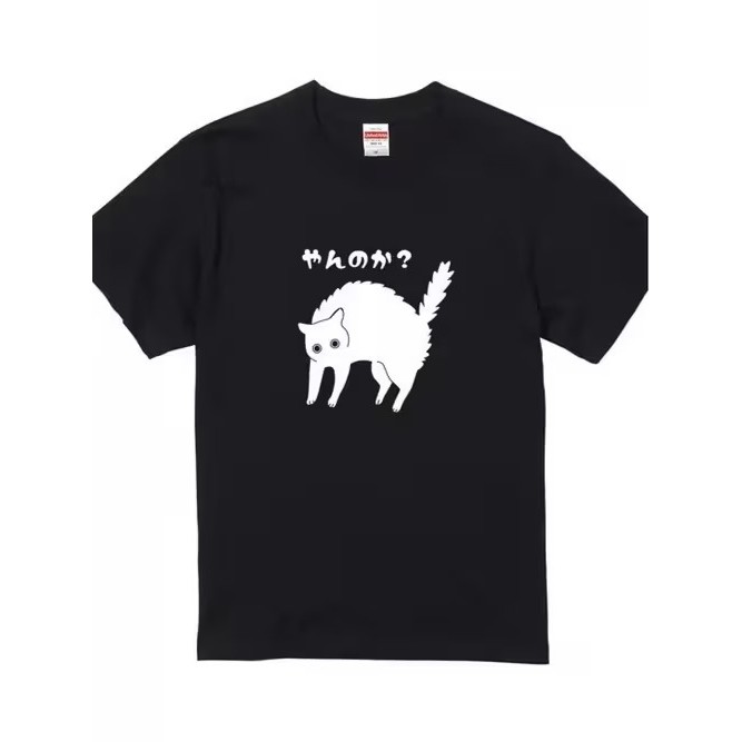 Camiseta Manga Curta Estampada Gato Fofa Divertida Estilosa Confortável Linda Moda Casual Tendência Verão