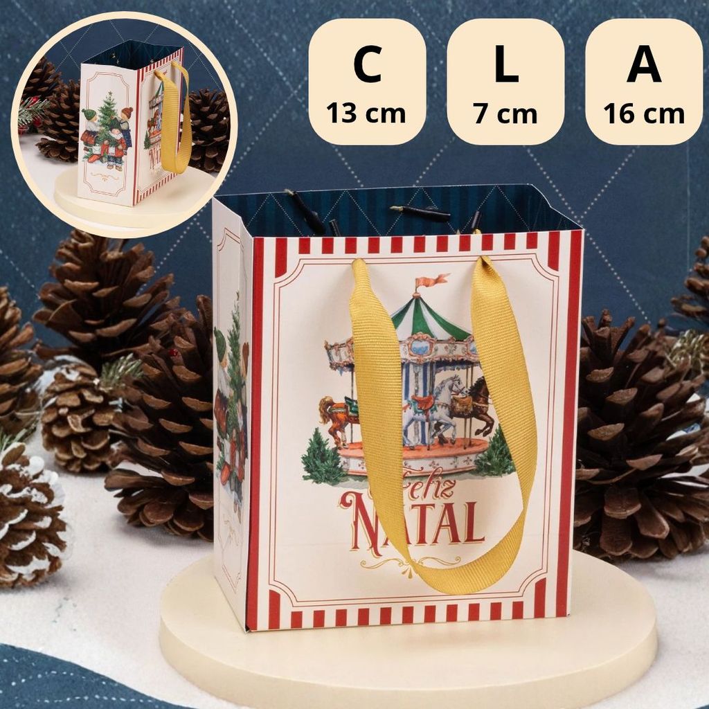 10 MINI SACOLA 16x7x13CM MEMÓRIAS 5996 (JANGO NATAL 2026) — imagem 2 de 2