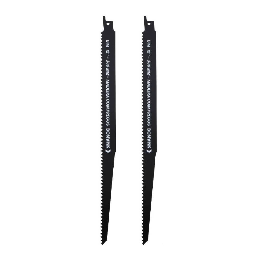 Lâmina serra sabre 300 mm 6 dentes para madeira 2 peças - BOM-5136 - Bomvink